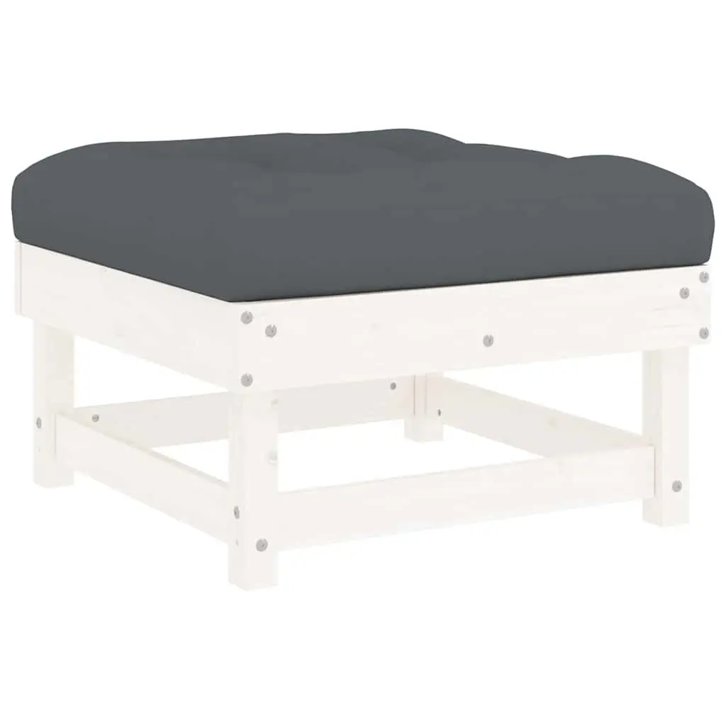 Outdoor Wooden Footstools with Cushions