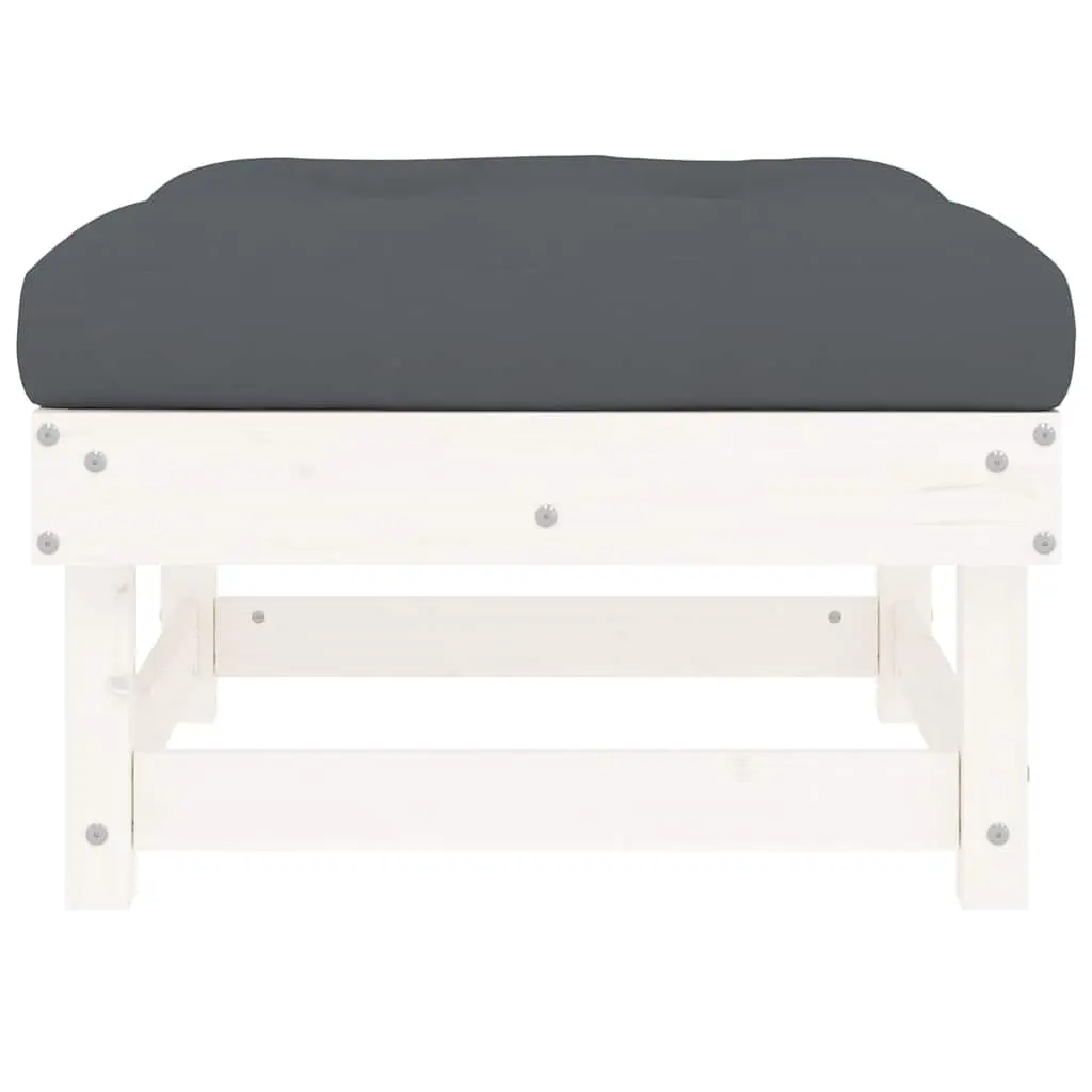 Outdoor Wooden Footstools with Cushions
