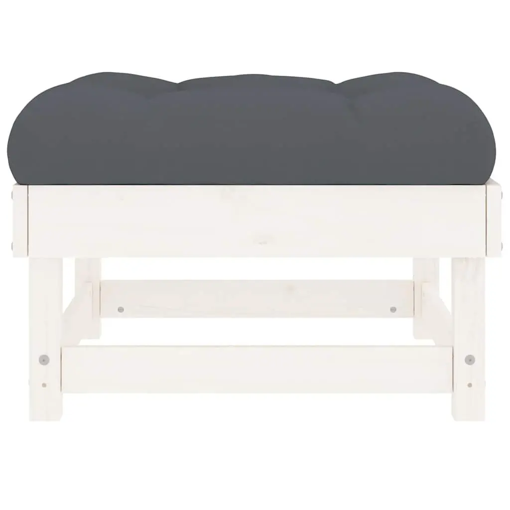 Outdoor Wooden Footstools with Cushions