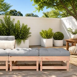 Specifications of Outdoor Wooden Footstools with Cushions 2pc Set