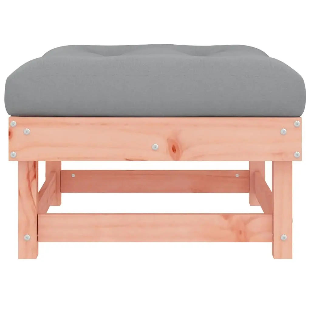 Wooden Garden Footstools for Outdoor Use with Cushions 2 Piece Set
