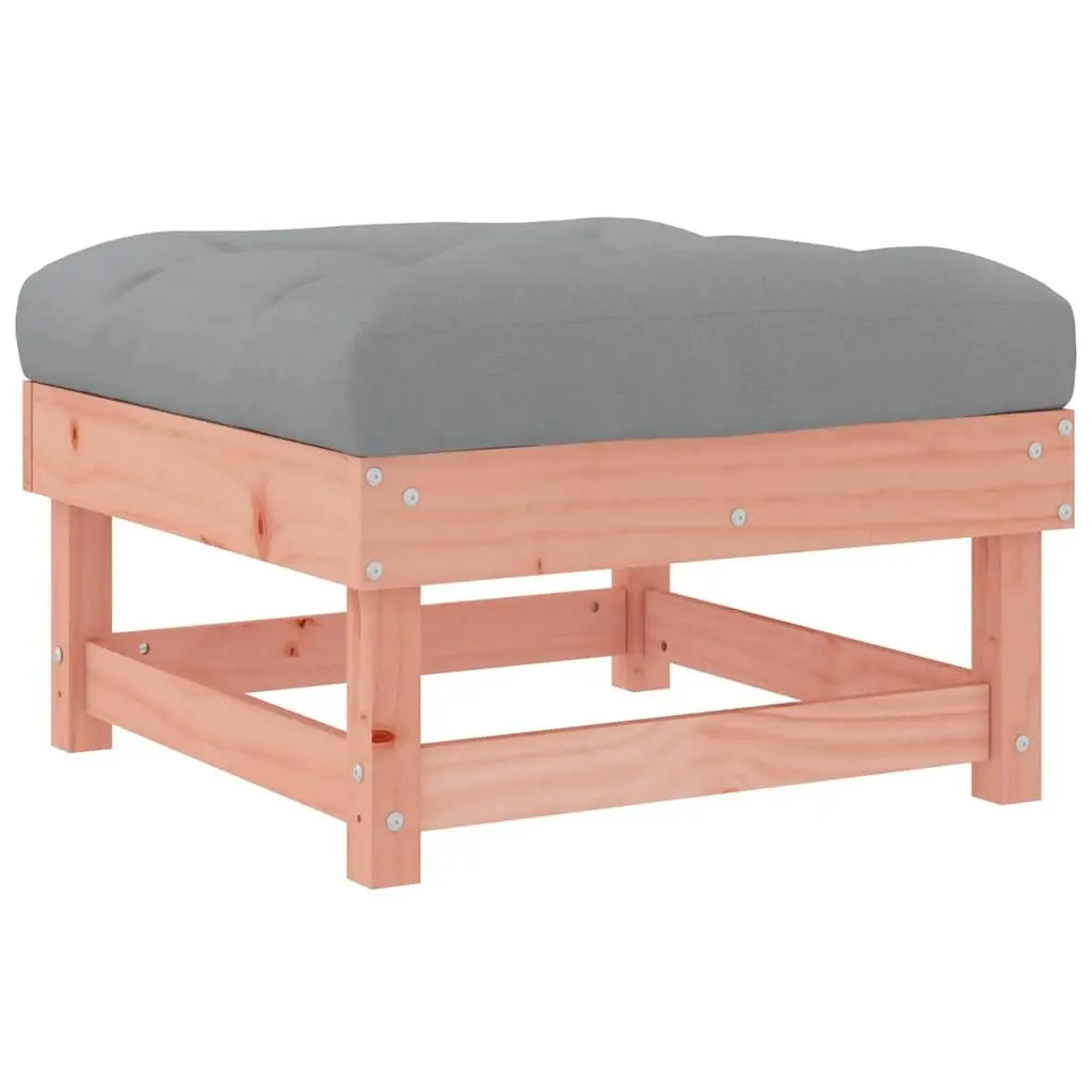 Wooden Garden Footstools for Outdoor Use with Cushions 2 Piece Set