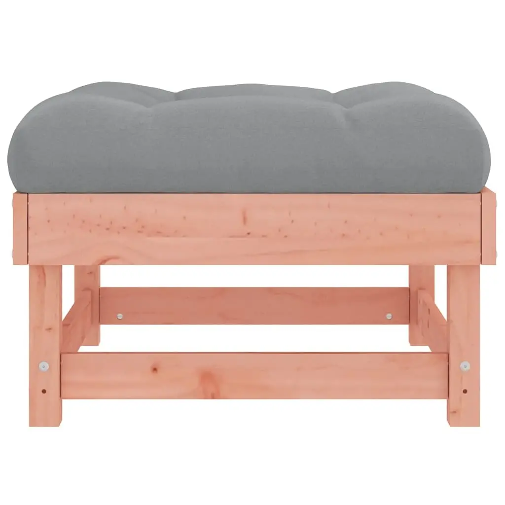 Wooden Garden Footstools for Outdoor Use with Cushions 2 Piece Set