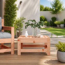 Garden Footstool: Solid Douglas Wood & Slatted Design