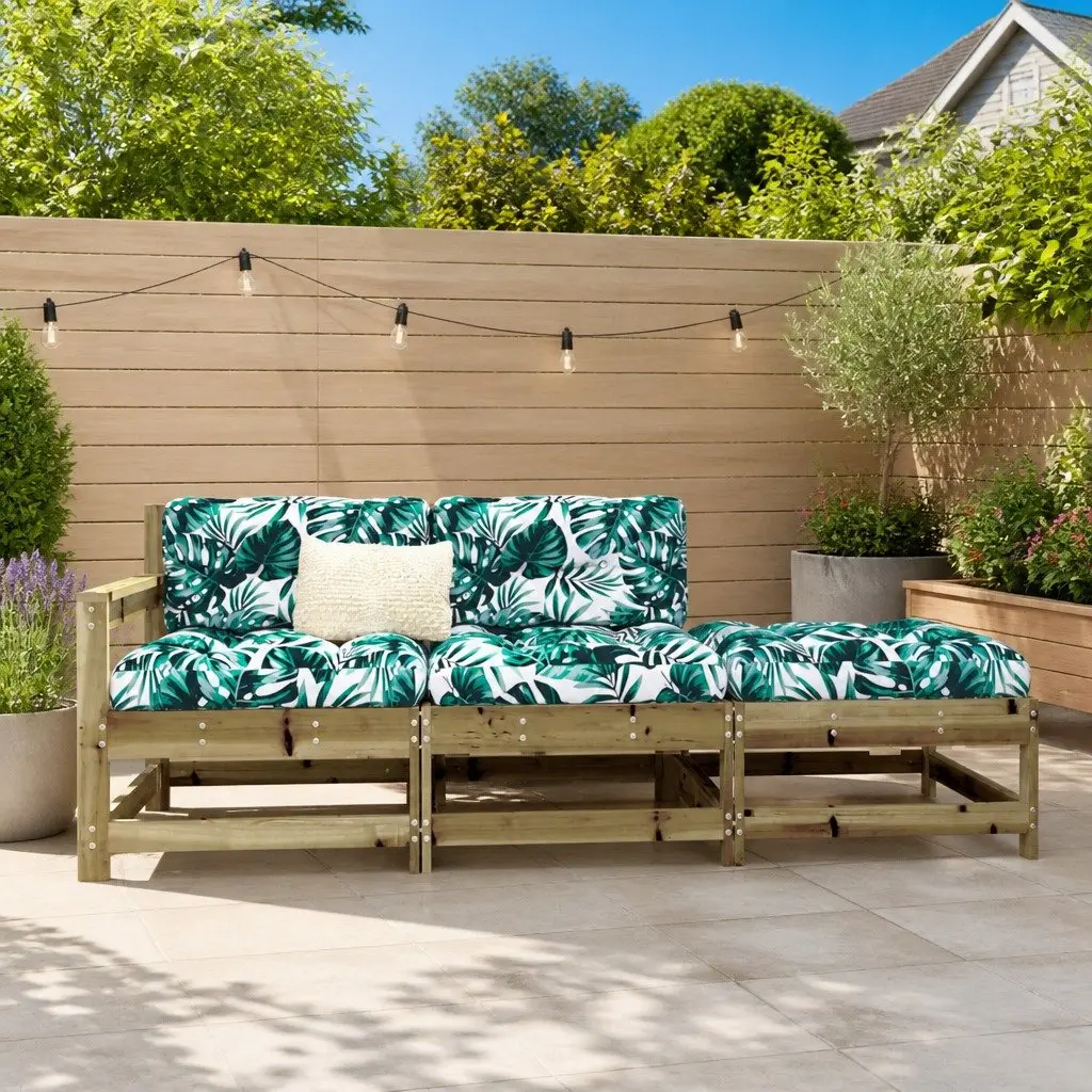 Outdoor Sectional Sofa Garden Lounge Set 3 Piece Impregnated Pine Slatted