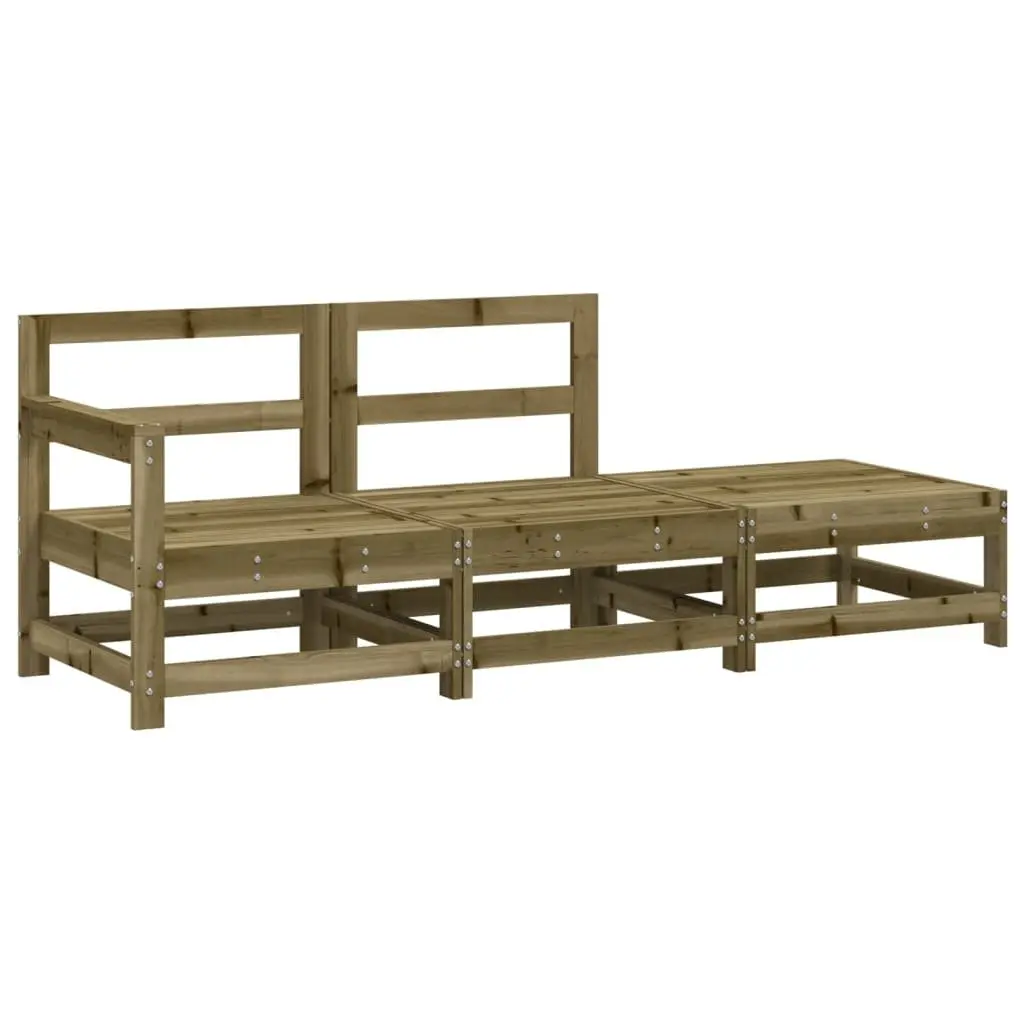 Outdoor Sectional Sofa Garden Lounge Set 3 Piece Impregnated Pine Slatted