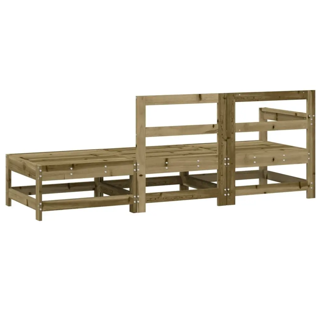 Outdoor Sectional Sofa Garden Lounge Set 3 Piece Impregnated Pine Slatted