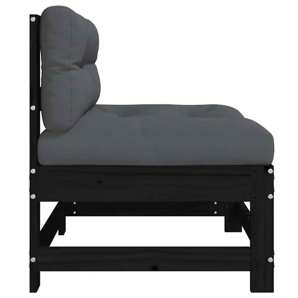 Black Outdoor Middle Sofa Sectional