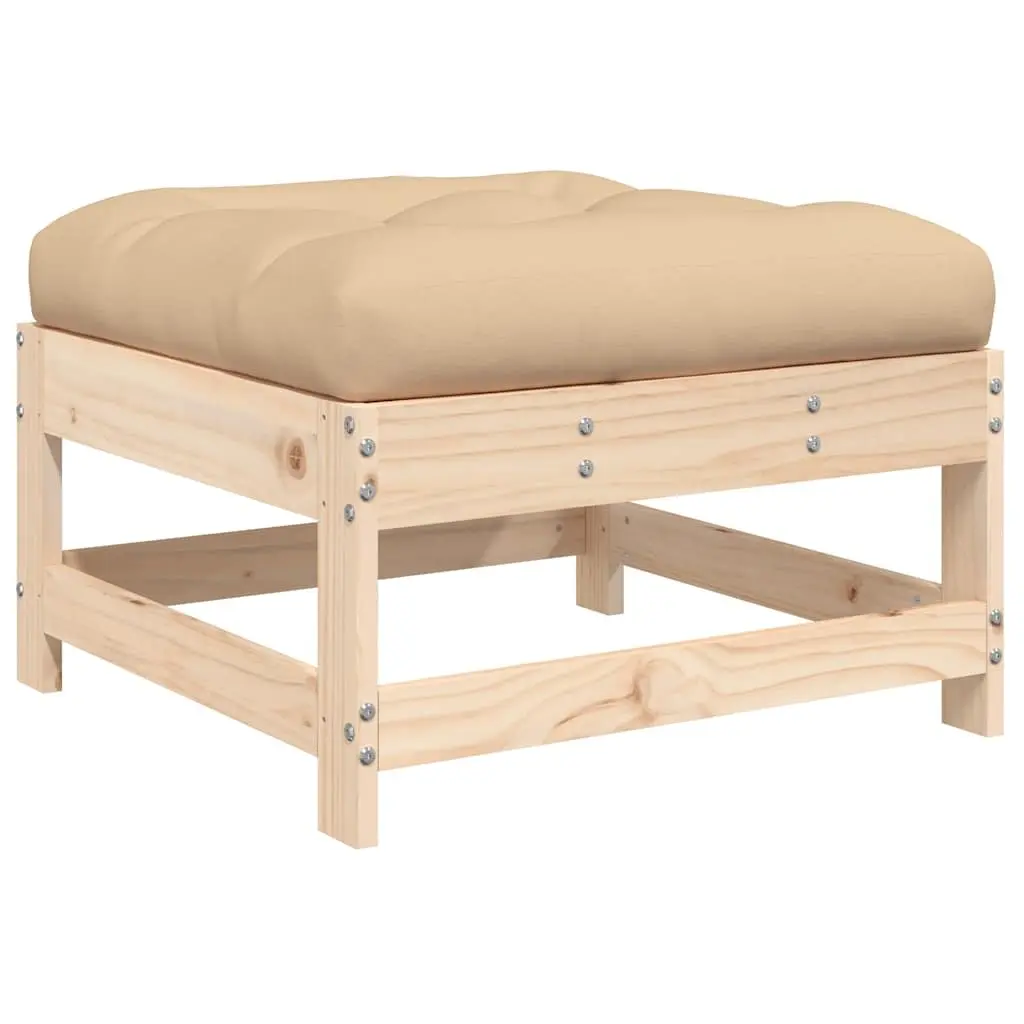 Garden Footstool with Cushion