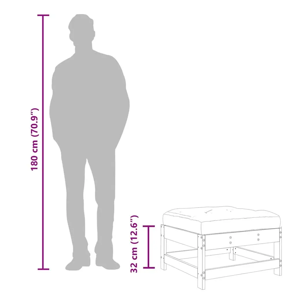 Garden Footstool with Cushion