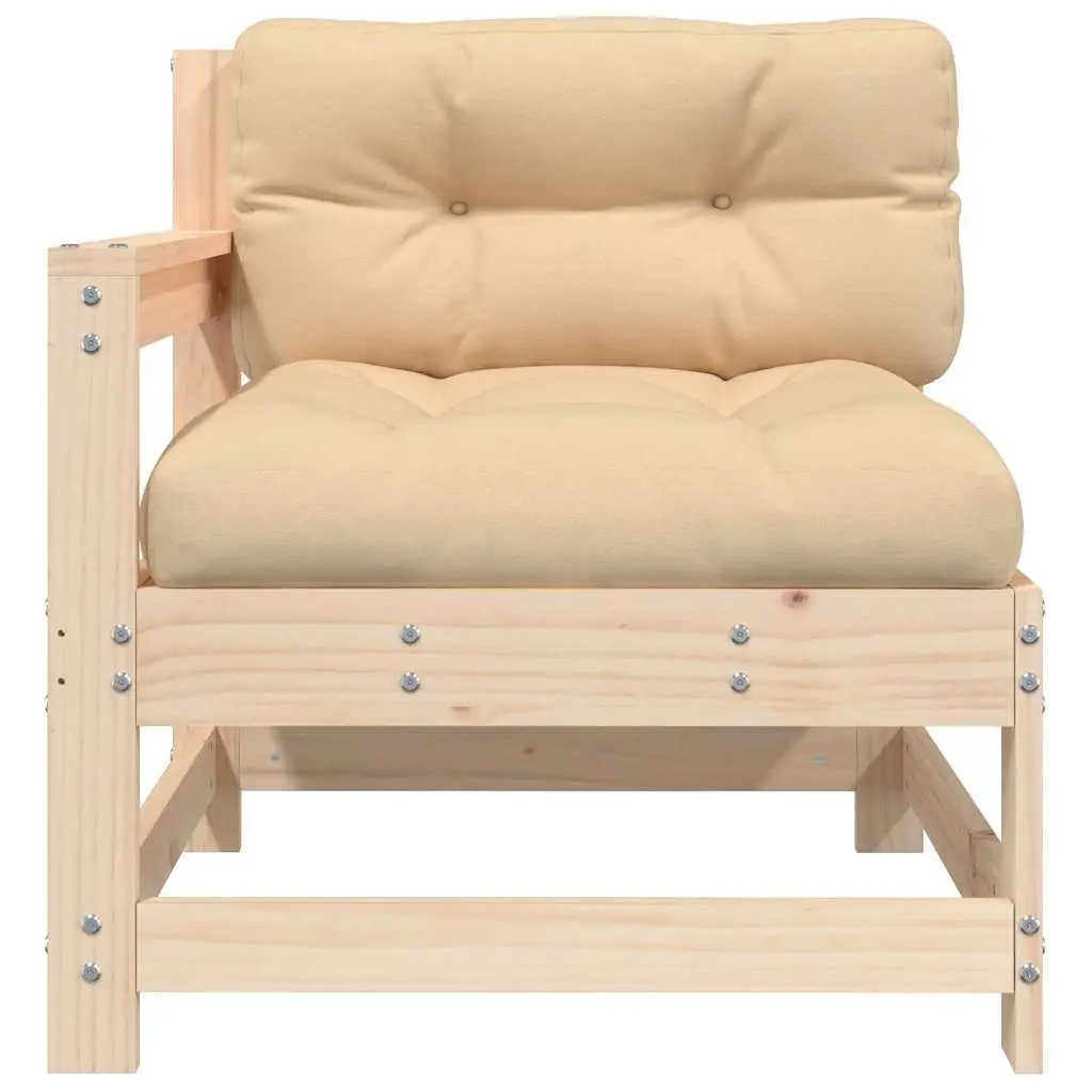 Garden Chair with Cushions Solid Pine Wood Outdoor Patio Seating Slatted Design