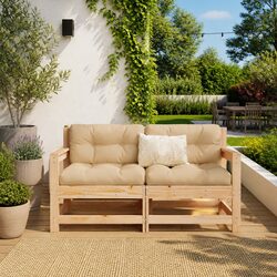 Garden Chairs with Cushions 2 pcs Outdoor Seating Patio Furniture Wooden