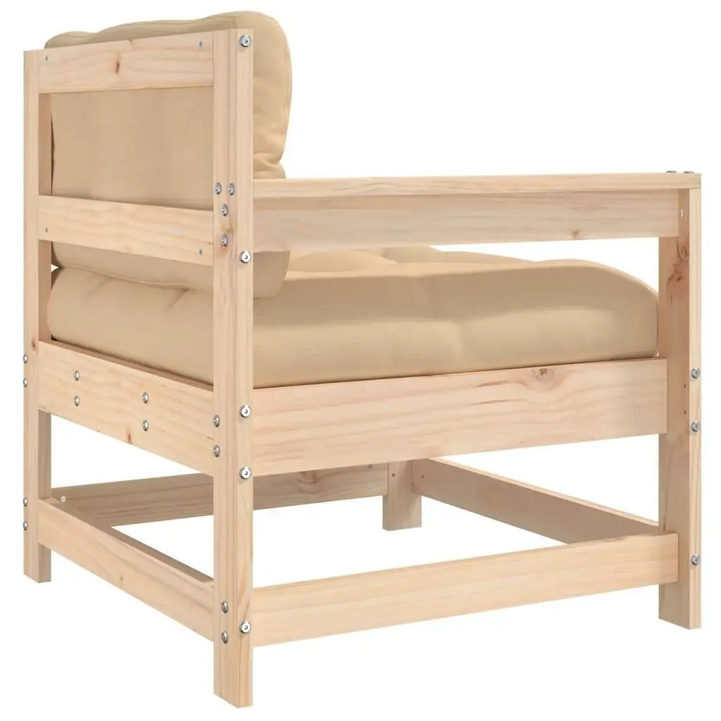 Garden Chairs 2 pcs Outdoor Seating Patio Furniture Wooden with Cushions
