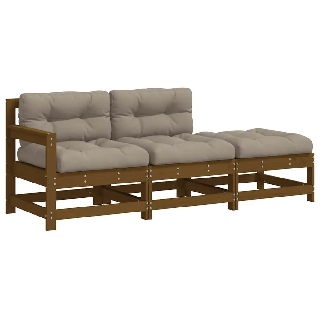 3 Piece Garden Lounge Set with Cushions Outdoor Sectional Sofa Patio Furniture