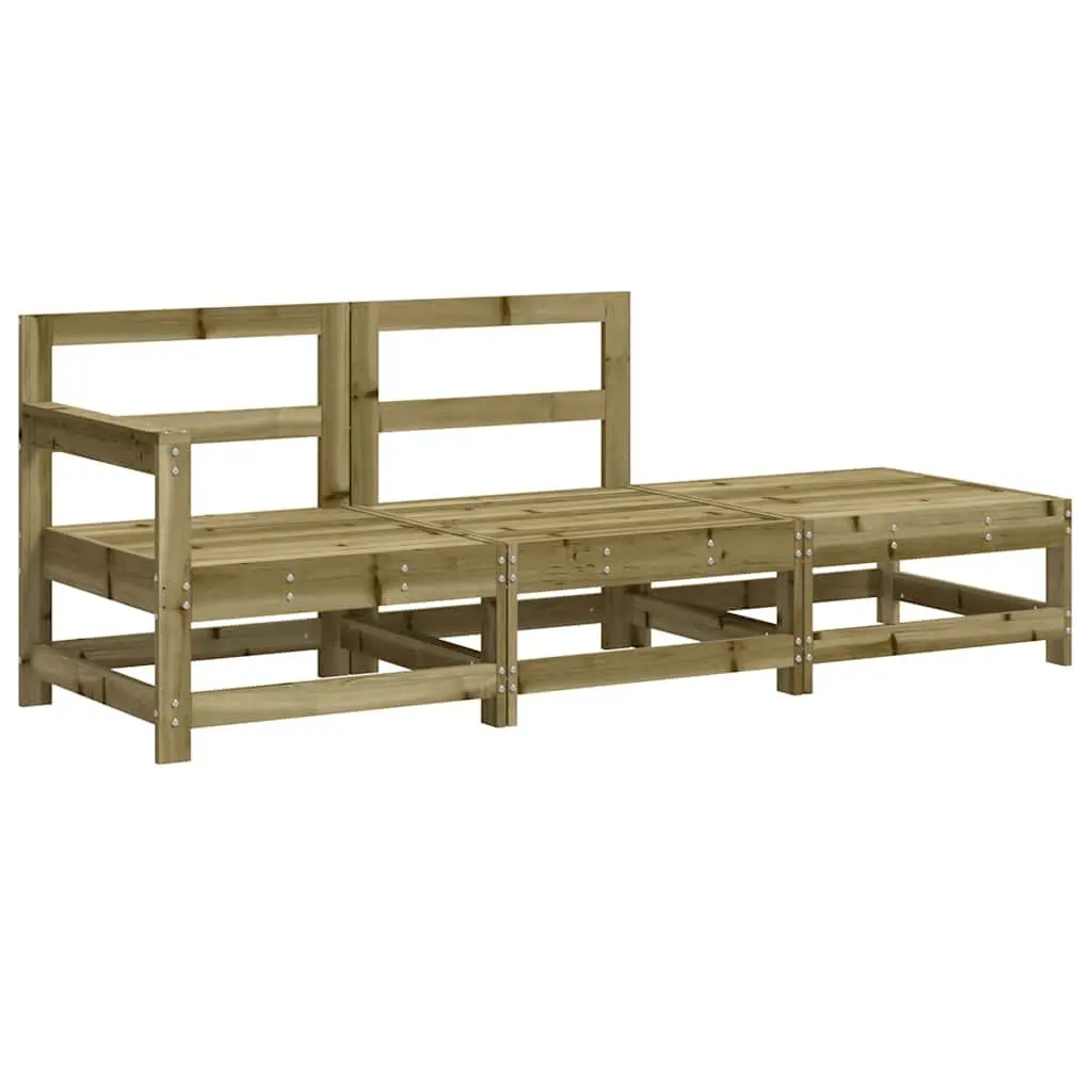 Garden Lounge Set Outdoor Use 3 Piece Sectional Sofa with Cushions Wood