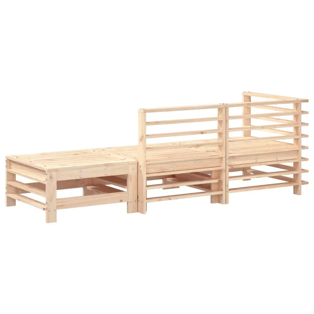 3 Piece Pine Wood Garden Sofa Set