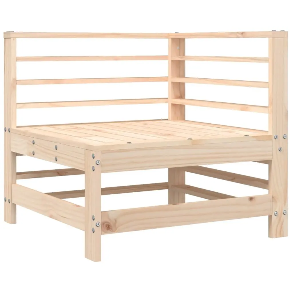 Outdoor Corner Sofa for Garden Patio Sectional Solid Wood Pine with Cushions