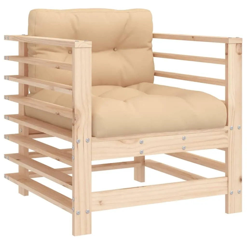 Garden Chairs Outdoor Seating 2 pcs Solid Wood Pine Patio