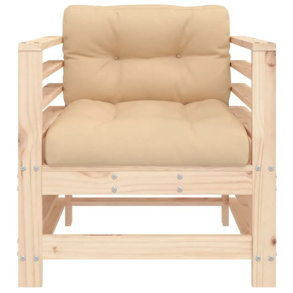 Garden Chairs Outdoor Seating 2 pcs Solid Wood Pine Patio
