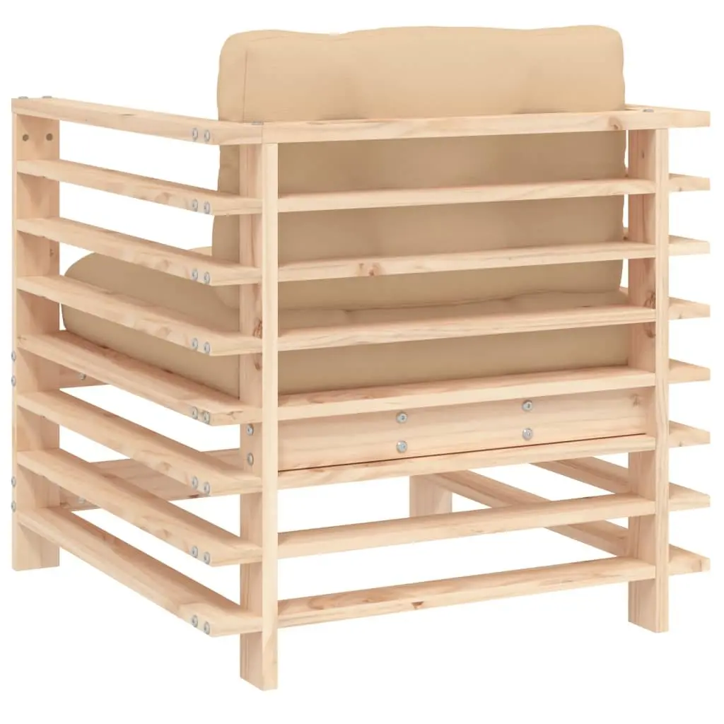 Garden Chairs Outdoor Seating 2 pcs Solid Wood Pine Patio