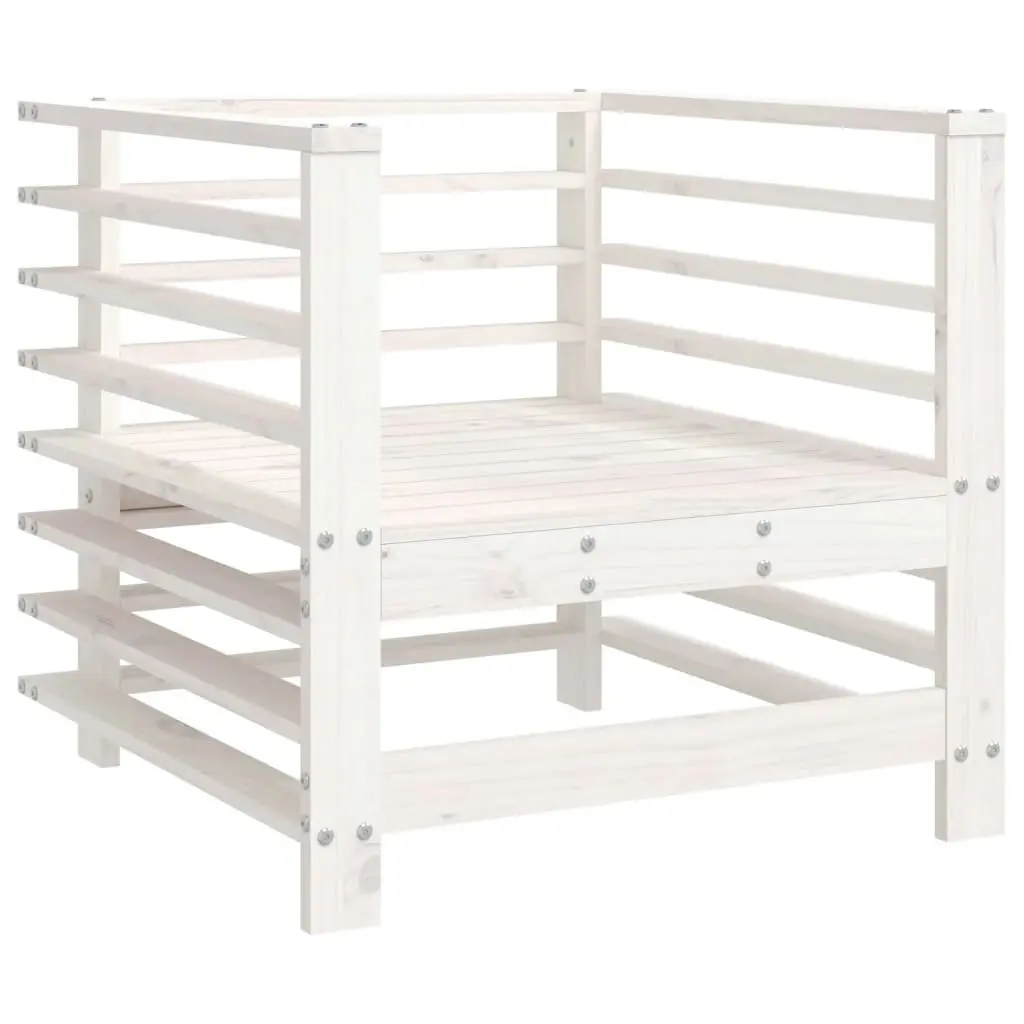 Garden Chairs 2 pcs White Solid Wood Pine Patio Seating