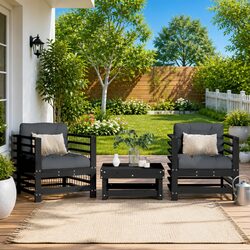 Specifications of Outdoor Garden Chairs with Cushions, 2 pcs