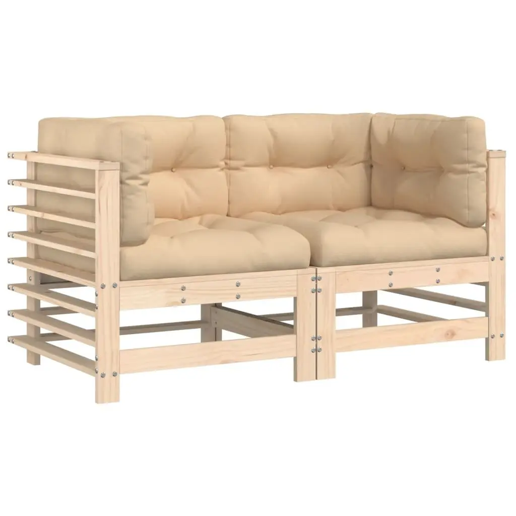 Outdoor Corner Sofas Set 2 pcs Garden Patio Seating Sectional with Cushions