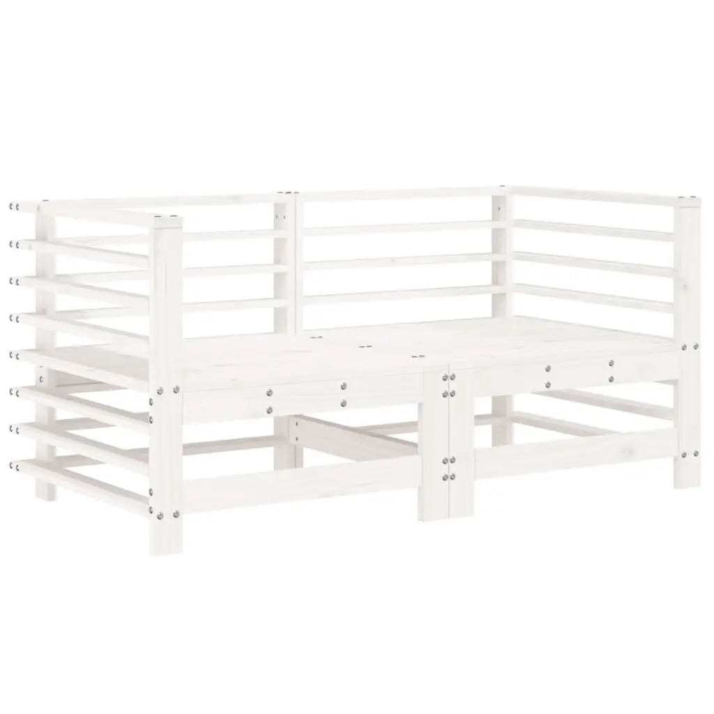 Corner Sofa Sectional Unit Outdoor Garden Patio White Cushions 2 Piece