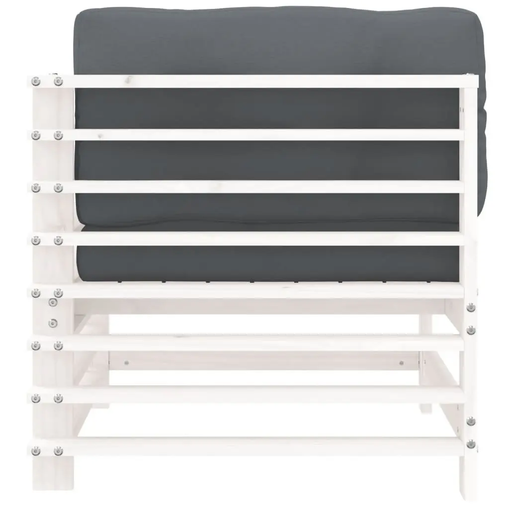 Corner Sofa Sectional Unit Outdoor Garden Patio White Cushions 2 Piece