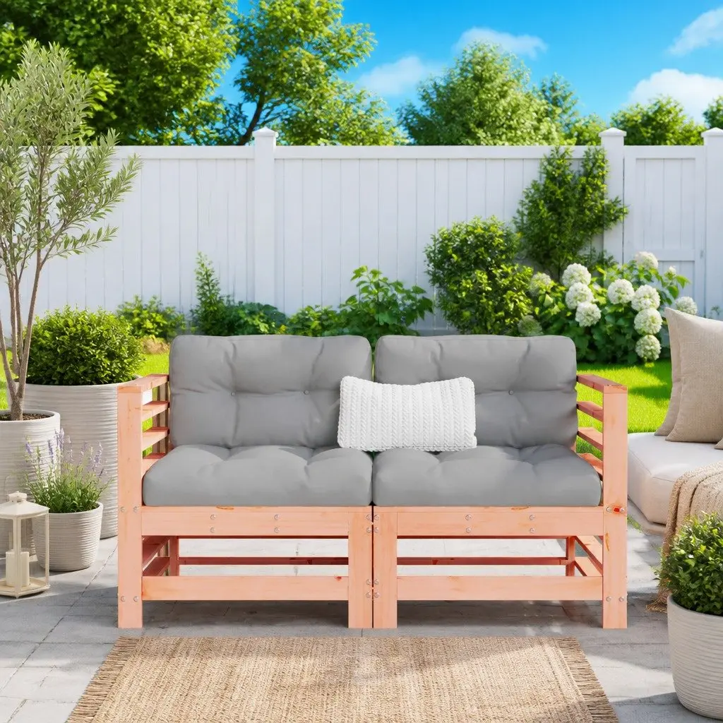 Corner Sectional Sofa with Cushions Outdoor Garden Patio Seating 2 pcs Set