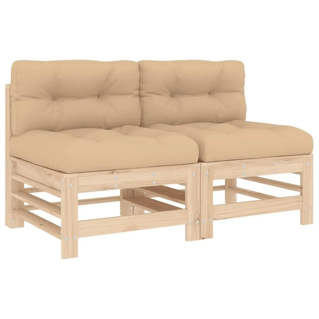 Outdoor 2-Piece Middle Sectional Sofas