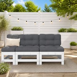 Solid Pine Wood Middle Sectional Sofa Set 2 pcs