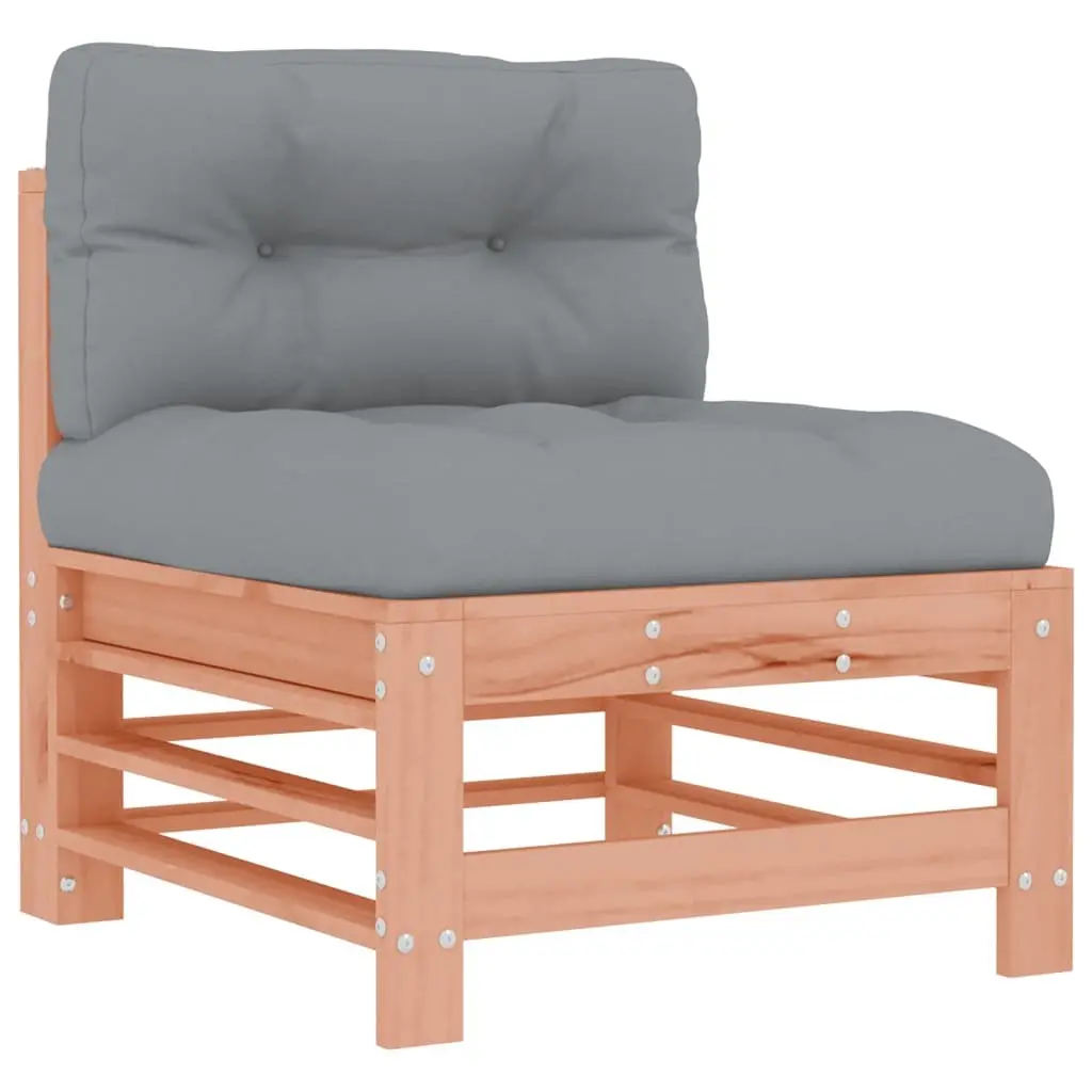 Outdoor Sectional Sofa Middle Units 2 pcs Brown Wood Garden Patio