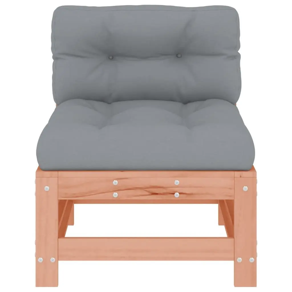 Outdoor Sectional Sofa Middle Units 2 pcs Brown Wood Garden Patio