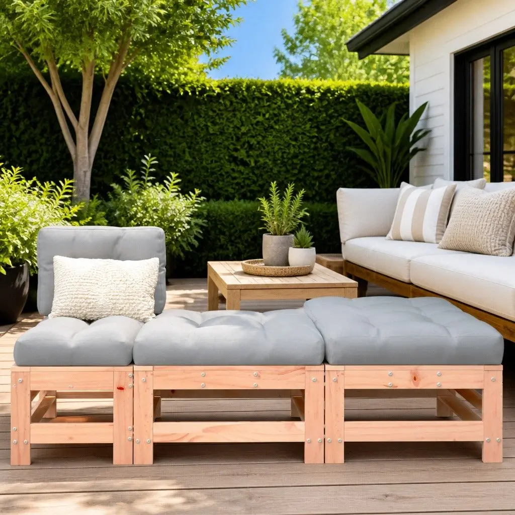 Garden Footstools for Outdoor Use 2 Piece Brown