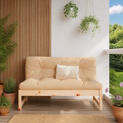 120x80 cm Outdoor Middle Sofa Section with Cushions