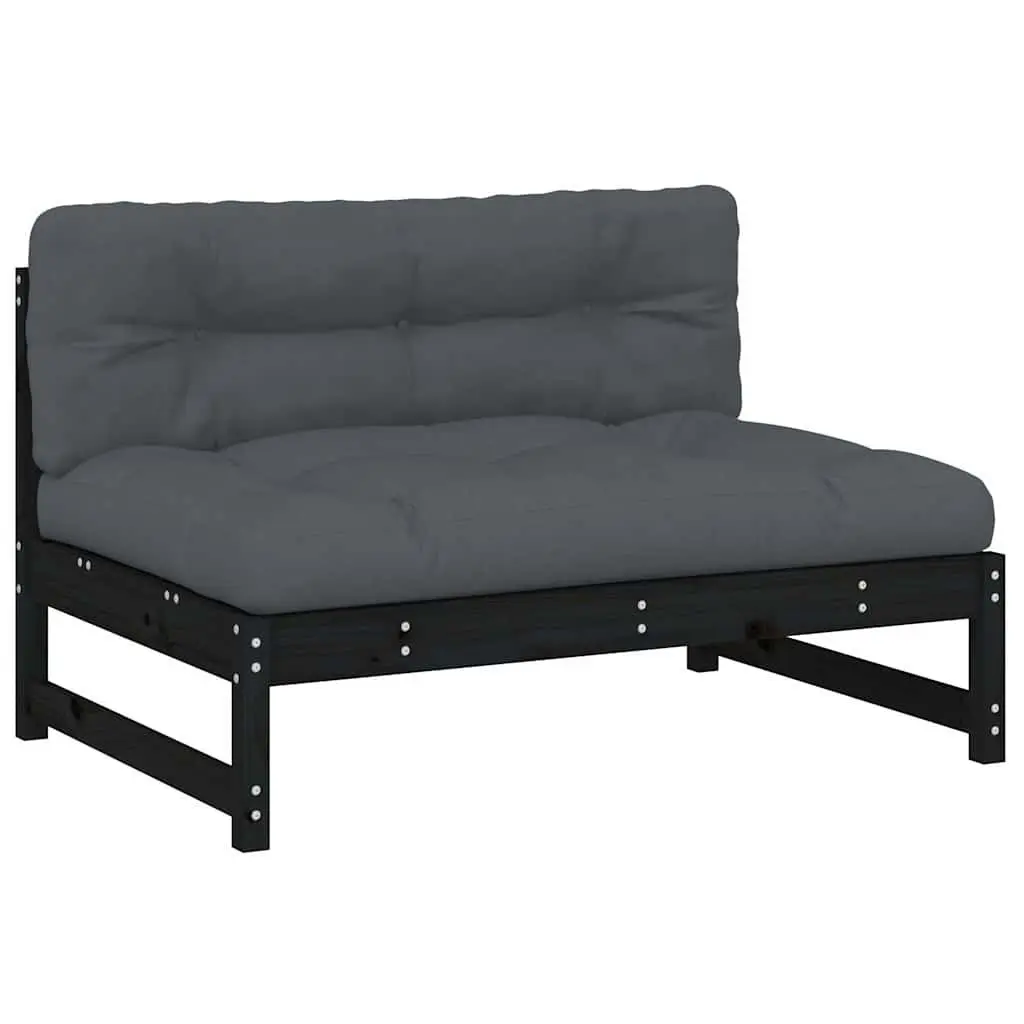 Black Modular Middle Sofa Section