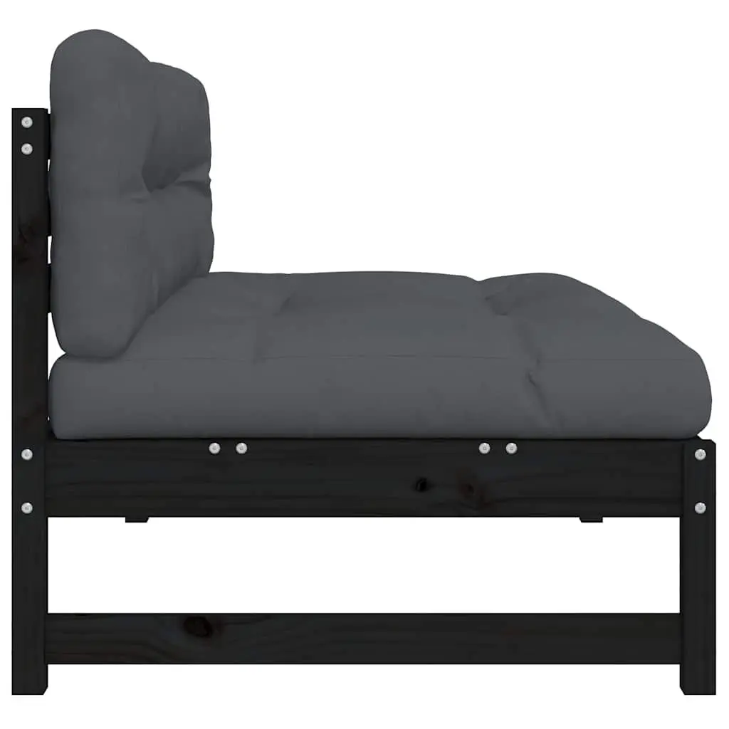 Black Modular Middle Sofa Section