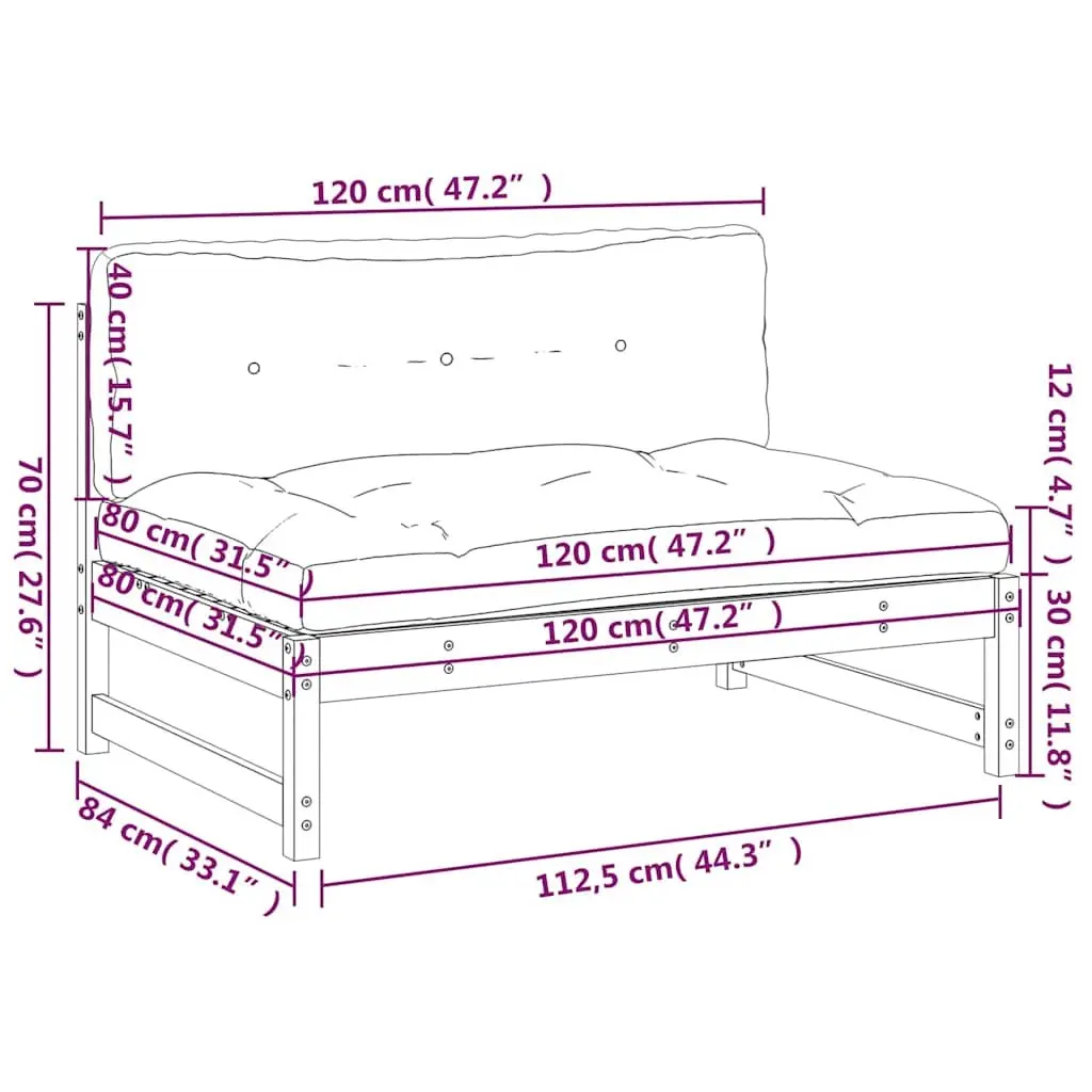 Black Modular Middle Sofa Section