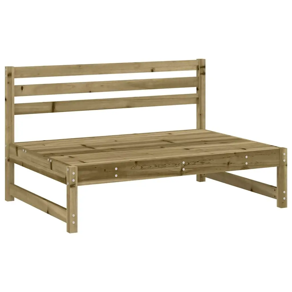 Outdoor Middle Sofa 120x80 cm Impregnated Pine Wood Patio Sectional Seating
