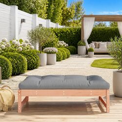 Outdoor Wooden Footstool 120x80cm with Thick Cushion
