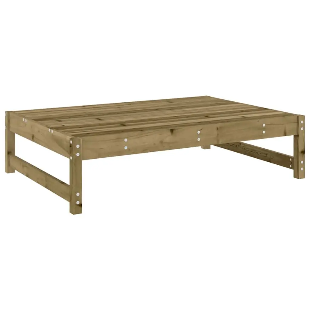 Garden Footstool Outdoor Seating Patio Brown Wooden Frame Cushion 120 x 80 cm