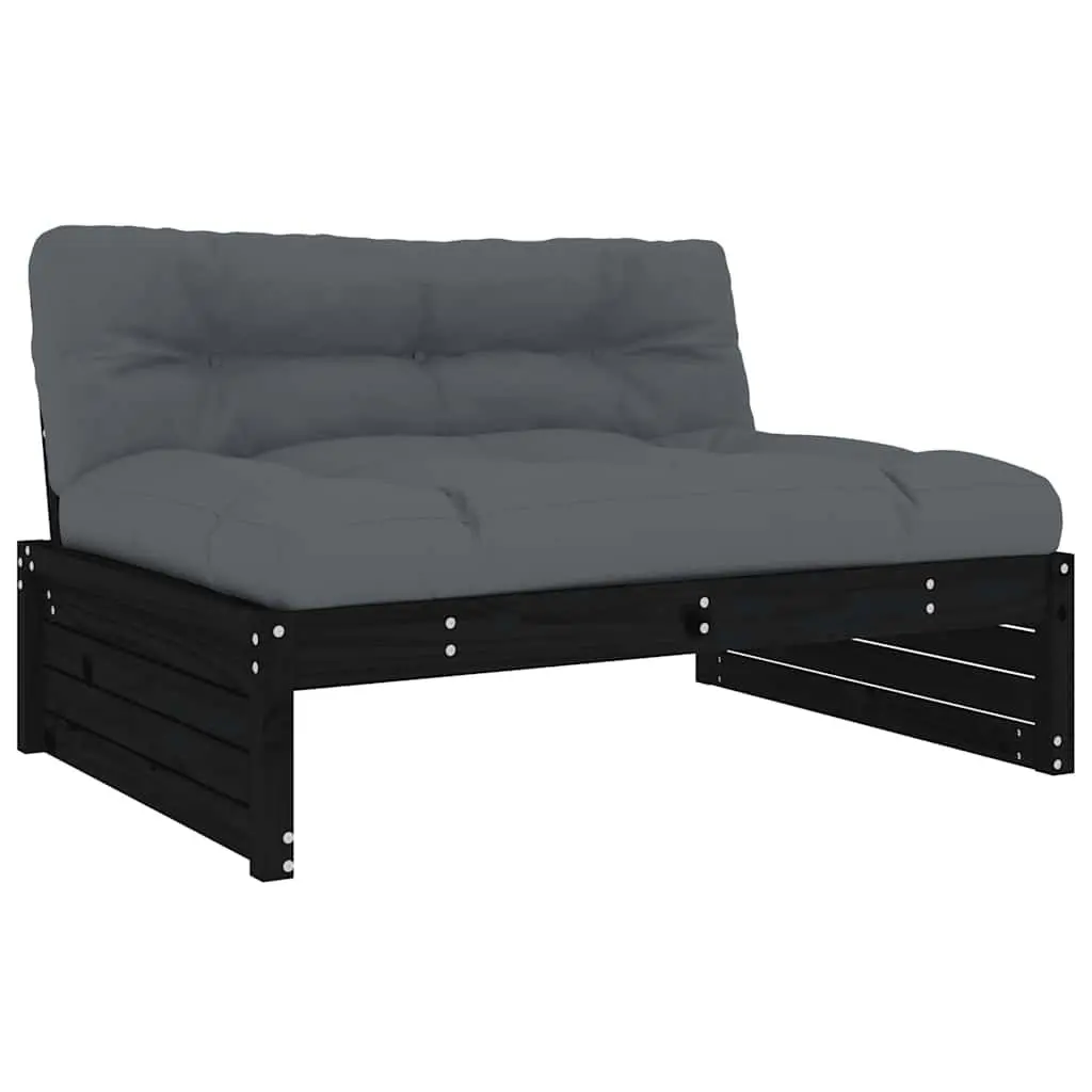 Modular Sectional Sofa Outdoor Garden Patio Black 120x80cm