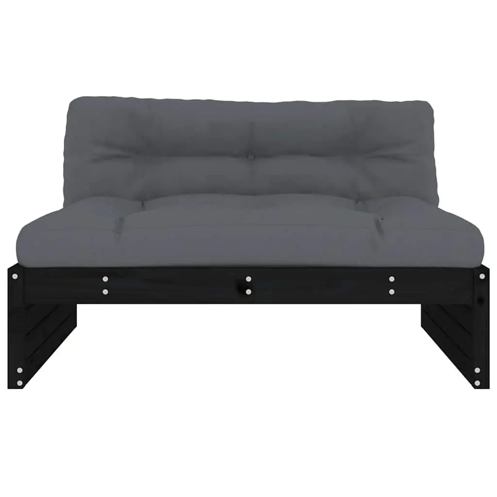 Modular Sectional Sofa Outdoor Garden Patio Black 120x80cm