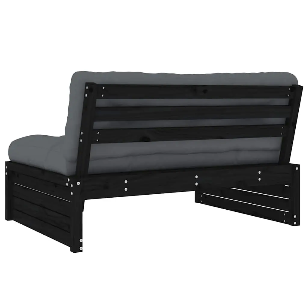 Modular Sectional Sofa Outdoor Garden Patio Black 120x80cm