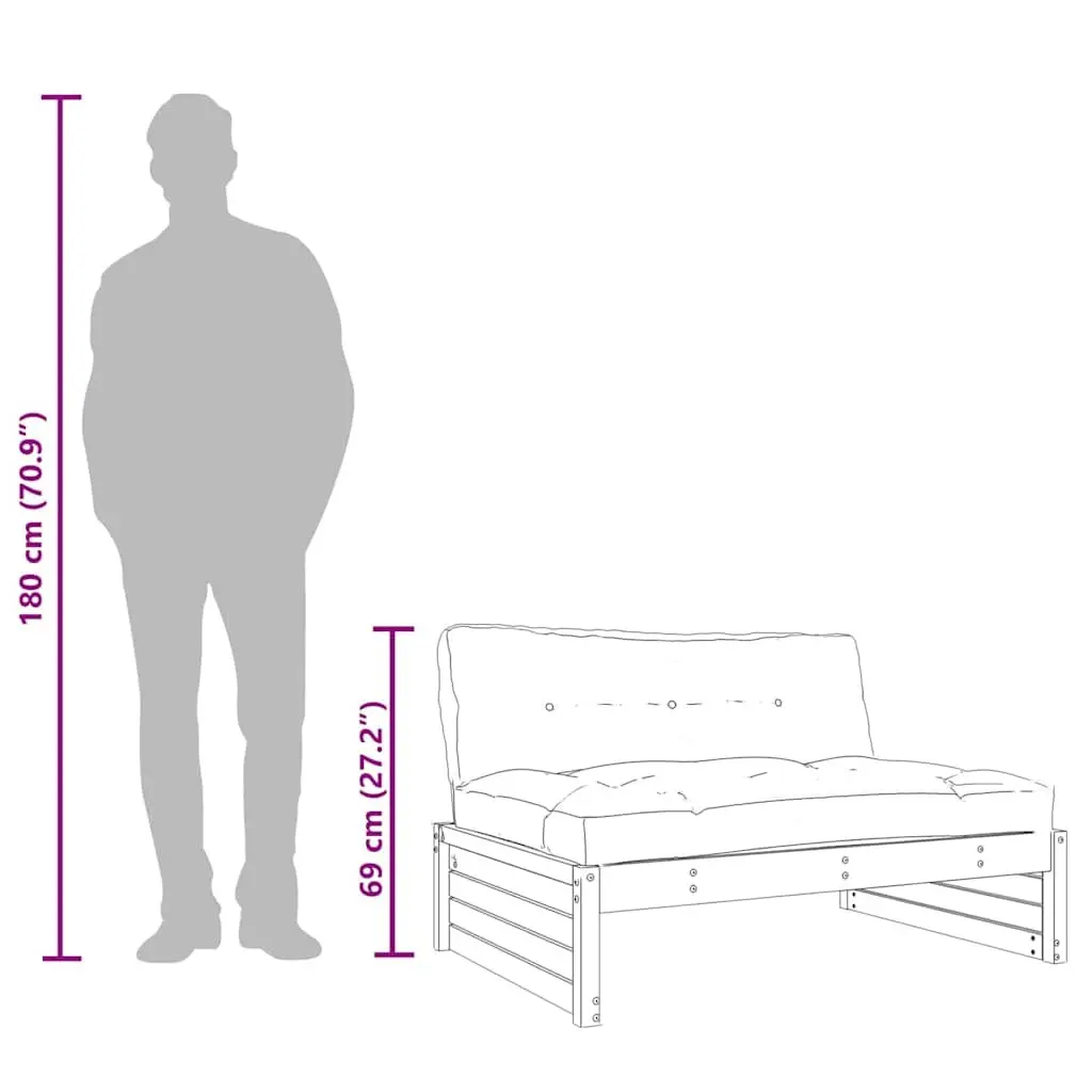 Middle Sofa 120x80 cm Solid Wood