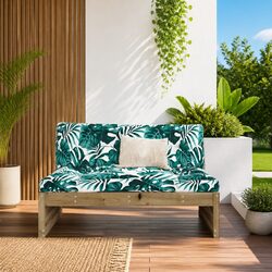 Outdoor Sectional Middle Sofa 120x80cm Wooden Garden Patio Seating Unit