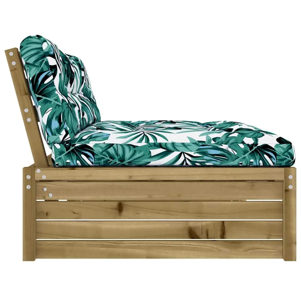 Outdoor Sectional Middle Sofa 120x80cm Wooden Garden Patio Seating Unit