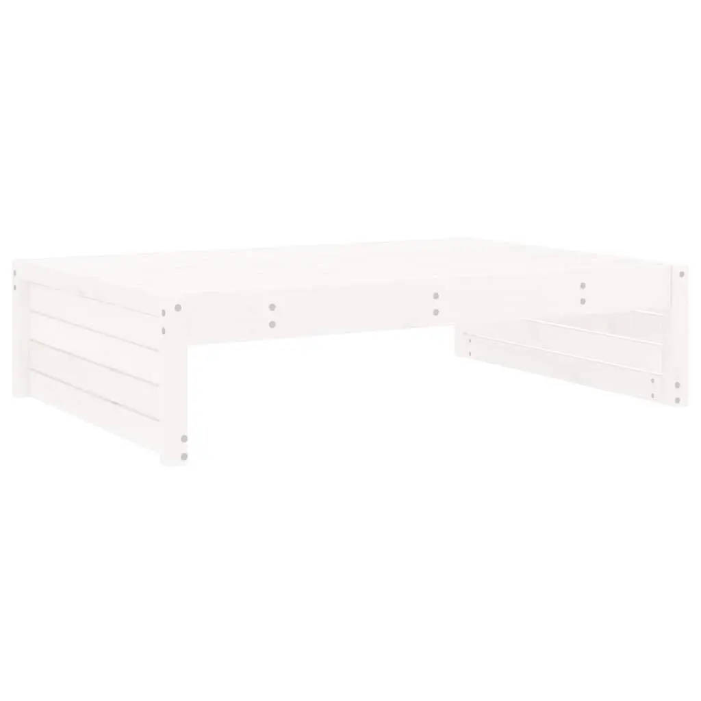 Garden Footstool Outdoor Seating White Solid Wood Pine 120 x 80 cm