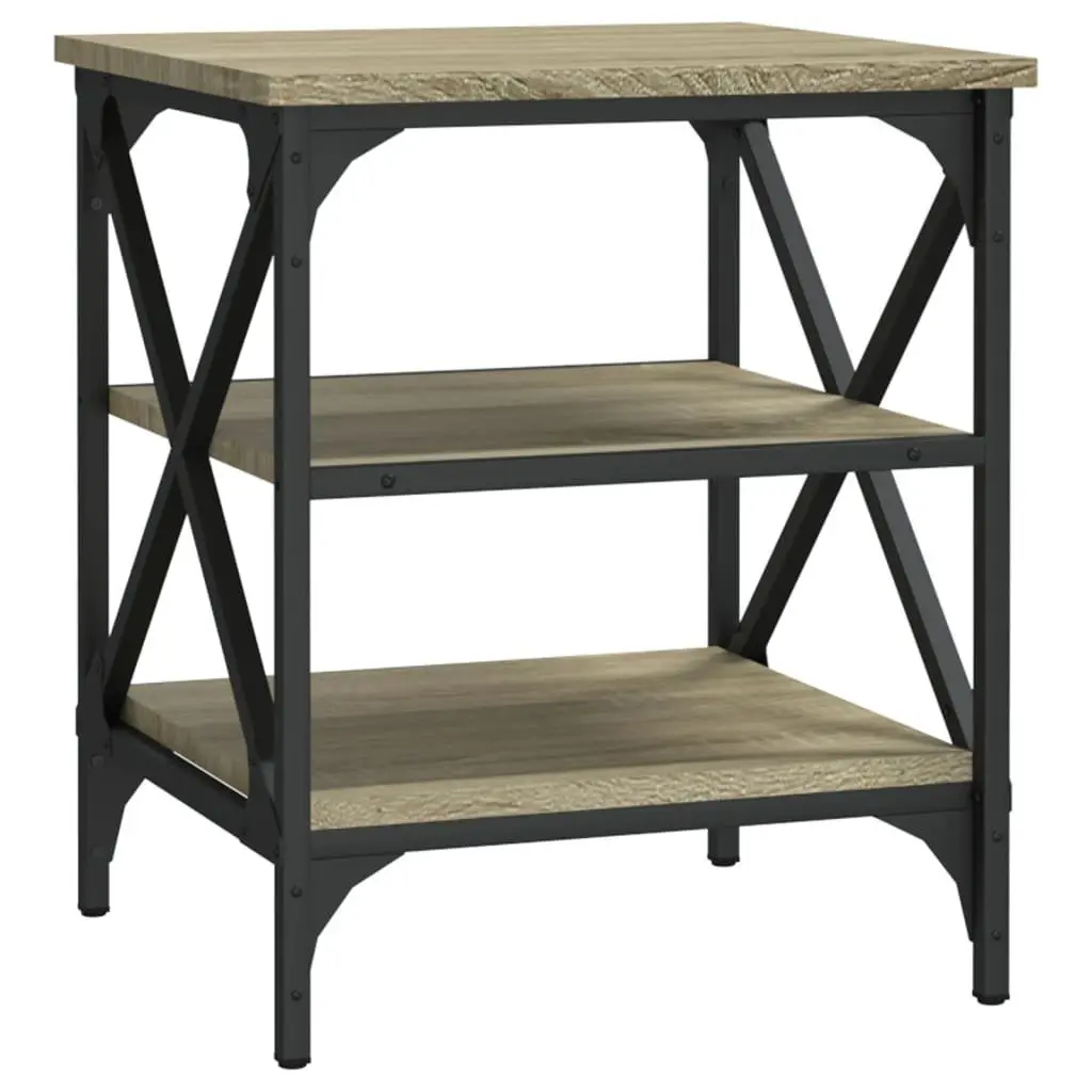 Side Table Living Room Storage Brown Engineered Wood 40x42x50cm